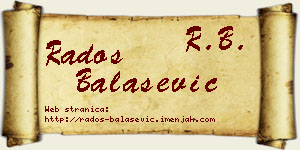 Radoš Balašević vizit kartica